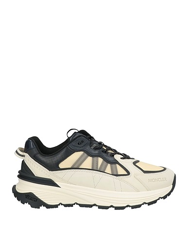 MONCLER Sneakers Ivory Leather, Textile fibres