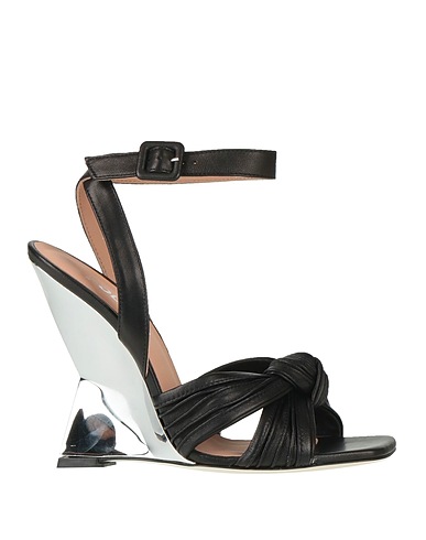 POLLINI Sandals Black Leather