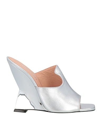POLLINI Sandals Silver Leather