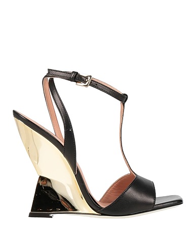 POLLINI Sandals Black Leather