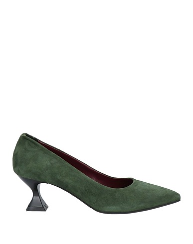 C.WALDORF Pump Military green Leather