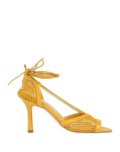 LIVIANA CONTI Sandals Mustard 100% Polyamide, Leather