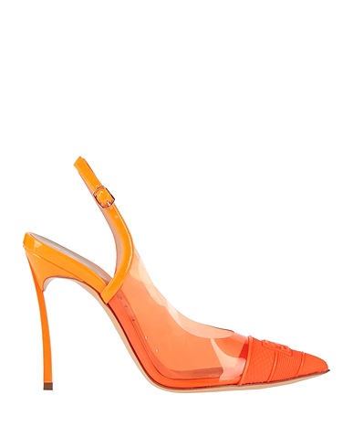 CASADEI Court Orange Leather, Plastic, Rubber