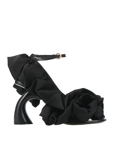 DRIES VAN NOTEN Sandals Black Textile fibers, Leather