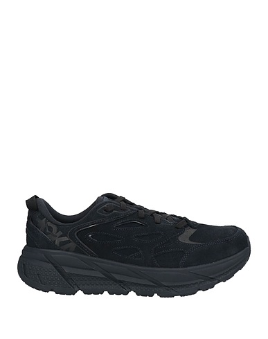HOKA Sneakers Black Leather, Textile fibers