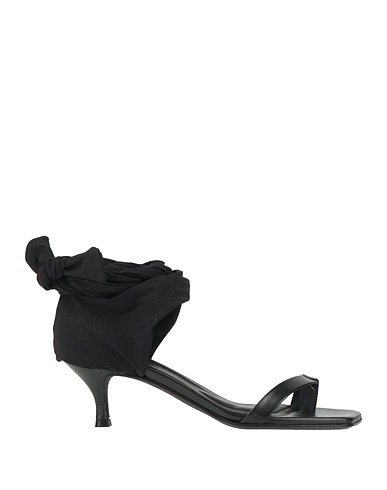 HIGH Flip flops Black Leather, Textile fibres