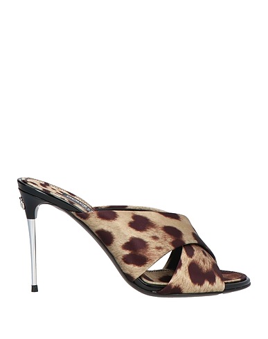 DOLCE&GABBANA Sandals Beige 70% Polyester, 30% Calfskin