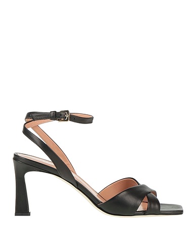 POLLINI Sandals Black Leather