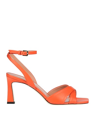 POLLINI Sandals Orange Leather