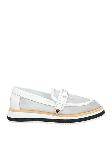 NILA & NILA Loafers Silver Leather, Textile fibres