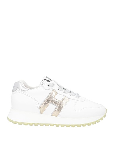 HOGAN Sneakers White Leather, Textile fibers