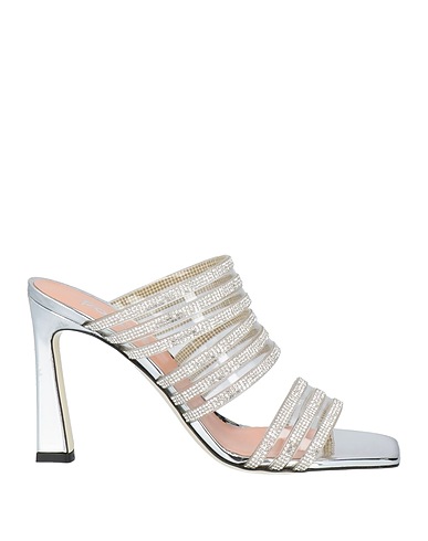 POLLINI Sandals Silver PVC - Polyvinyl chloride