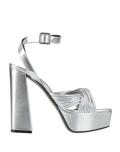 SERGIO ROSSI Sandals Silver Leather