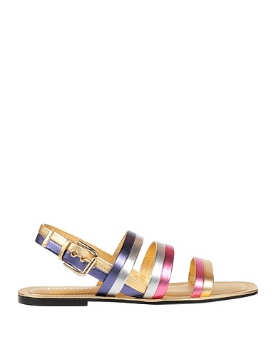 POLLINI Sandals Gold Leather