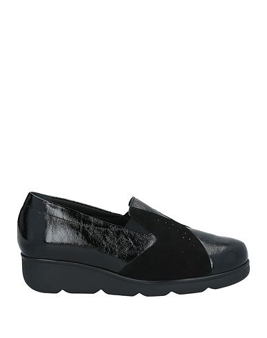 SUSIMODA Loafers Black Leather, Textile fibres