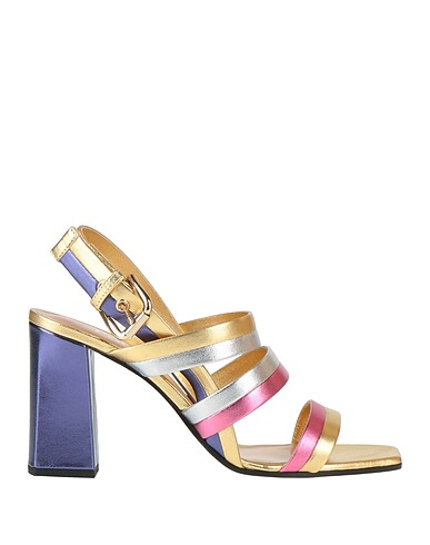 POLLINI Sandals Gold Leather