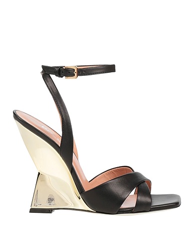 POLLINI Sandals Black Leather
