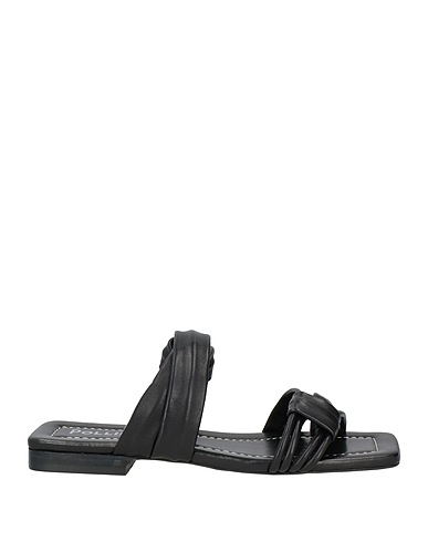 POLLINI Sandals Black Leather