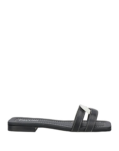 POLLINI Sandals Black Leather