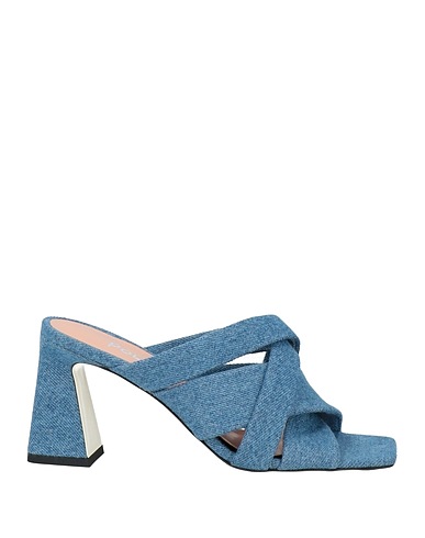 POLLINI Sandals Blue Textile fibers