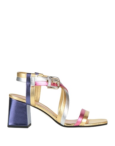 POLLINI Sandals Gold Leather
