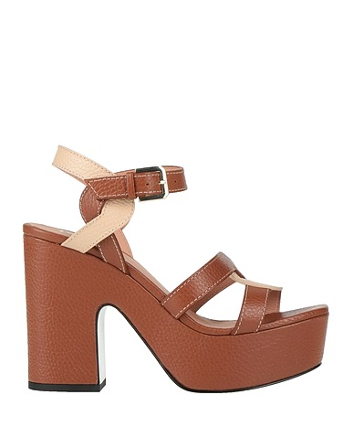 POLLINI Sandals Brown Leather