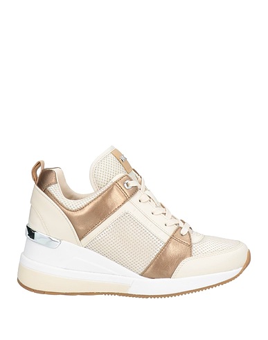 MICHAEL MICHAEL KORS Sneakers Beige Leather, Textile fibres