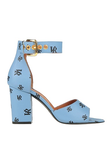 VIA ROMA 15 Sandals Pastel blue Leather