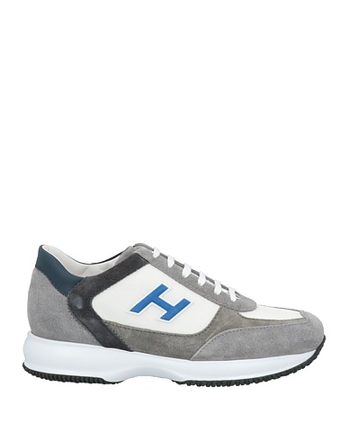 HOGAN Sneakers Grey Leather, Textile fibres