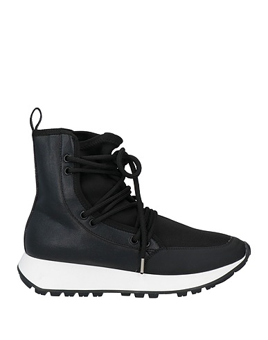 HIGH Ankle boot Black Leather, Textile fibres