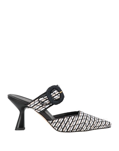 J.A.P. JOSE ANTONIO PEREIRA Mules und Clogs Schwarz Naturbast, Leder