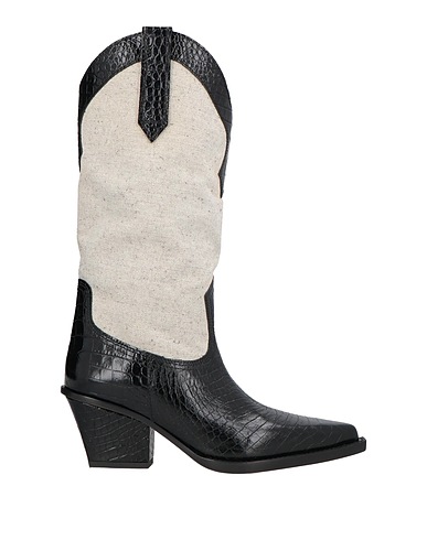 PARIS TEXAS Boots Black Leather, Textile fibres