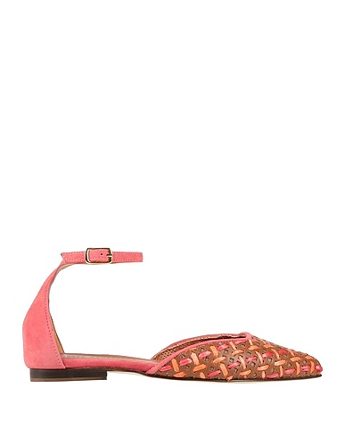 POESIE VENEZIANE Ballet flats Camel Leather, Textile fibers