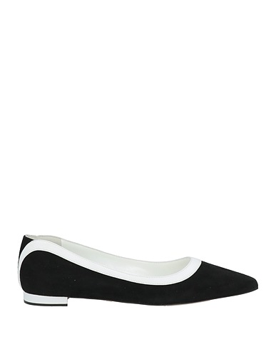 MANOLO BLAHNIK Ballerinas Schwarz Leder