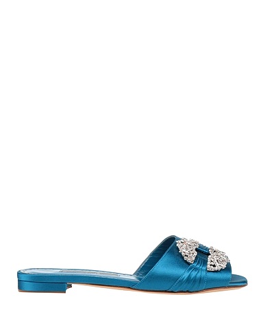 MANOLO BLAHNIK Sandals Blue Textile fibres