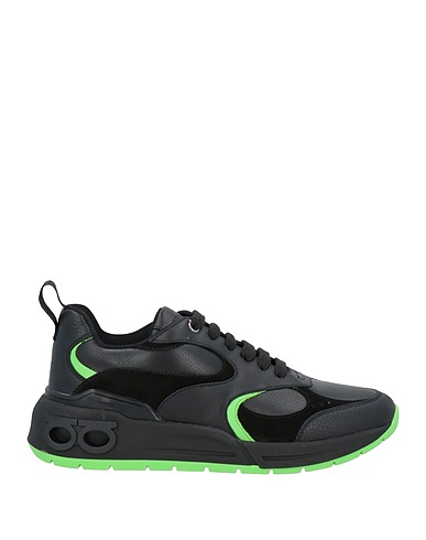 FERRAGAMO Sneakers Black Calfskin, Lambskin