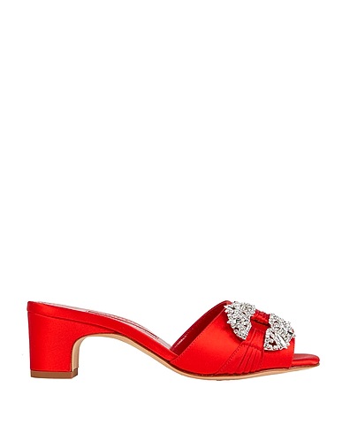 MANOLO BLAHNIK Sandals Red Textile fibres