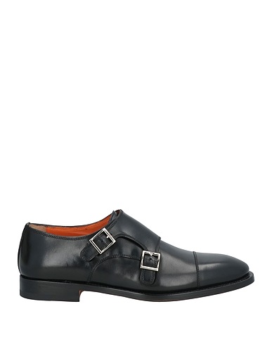 SANTONI Loafers Black Leather