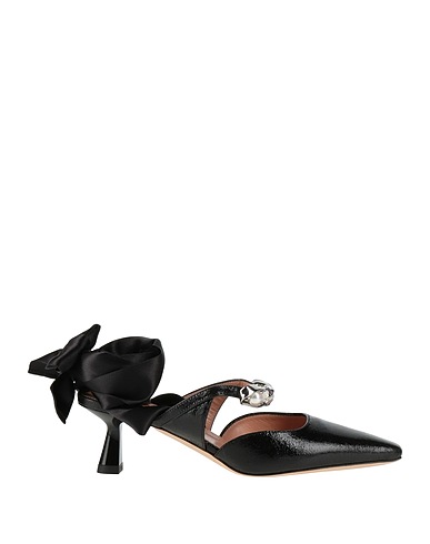 ALBERTA FERRETTI Court Black Leather, Textile fibres