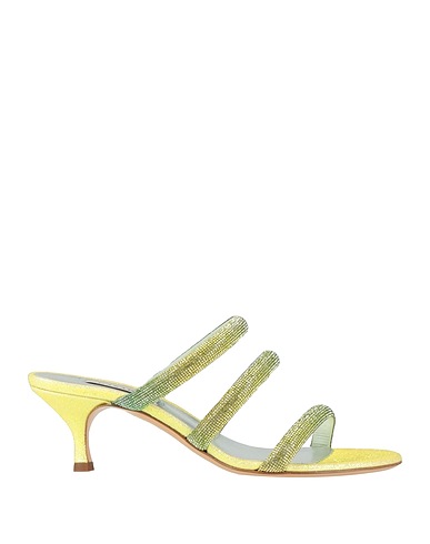 CASADEI Sandali Verde lime Fibre tessili, Altre Fibre