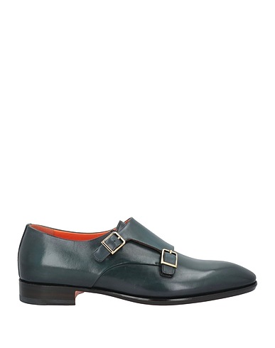 SANTONI Loafers Dark green Leather