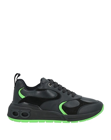 FERRAGAMO Sneakers Black Calfskin, Lambskin