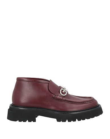 FERRAGAMO 미들 부츠 플럼 송아지 가죽