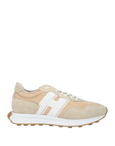 HOGAN Sneakers Beige Leather, Textile fibres