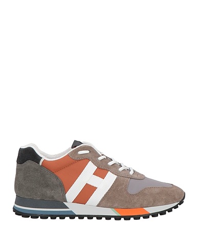 HOGAN Sneakers Grey Leather, Textile fibers