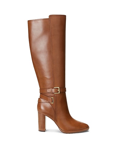 LAUREN RALPH LAUREN Stiefel Manchester Burnished Leather Tall Boot
 Ziegelrot 100% Rindsleder
