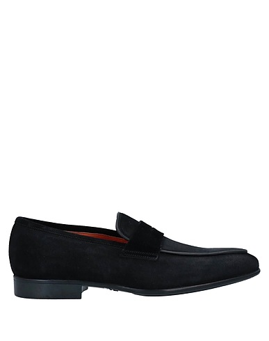 SANTONI Loafers Black Leather