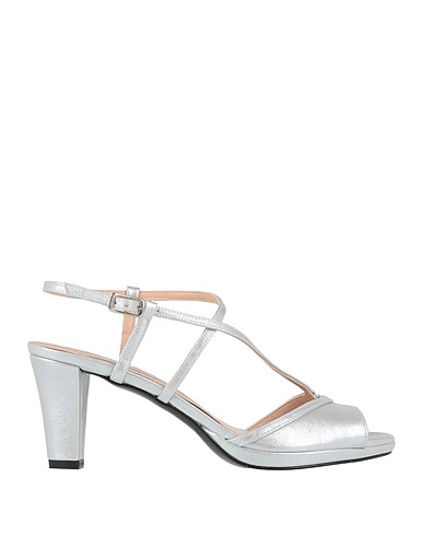 VICTORIA CHRIS Napoli Sandals Silver Textile fibers