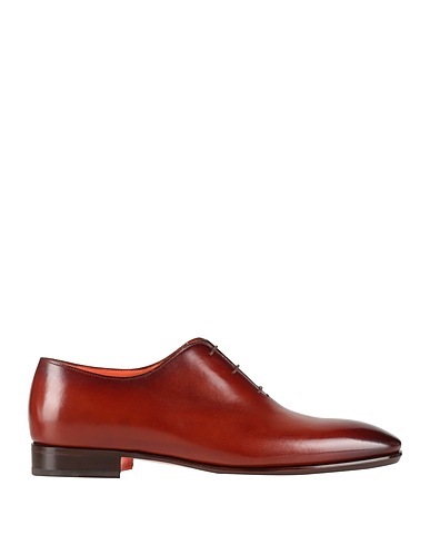 SANTONI レースアップシューズ ブラウン 革（なめし加工）
