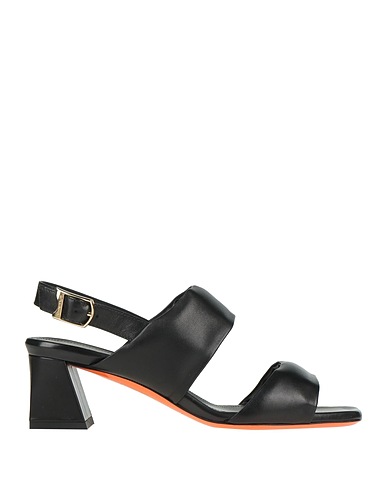 SANTONI サンダル ブラック 革（なめし加工）